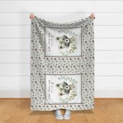 54” x 36” MINKY Woodland Raccoon Blanket Panel, MINKY size panel, Woodland Animal Tracks Bedding, FABRIC REQUIRED IS 54” or WIDER