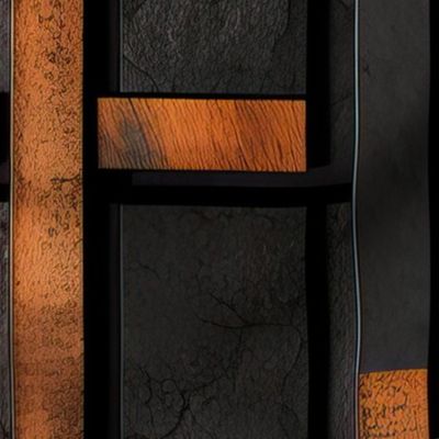 black and grey stone and copper metal in stripes 002