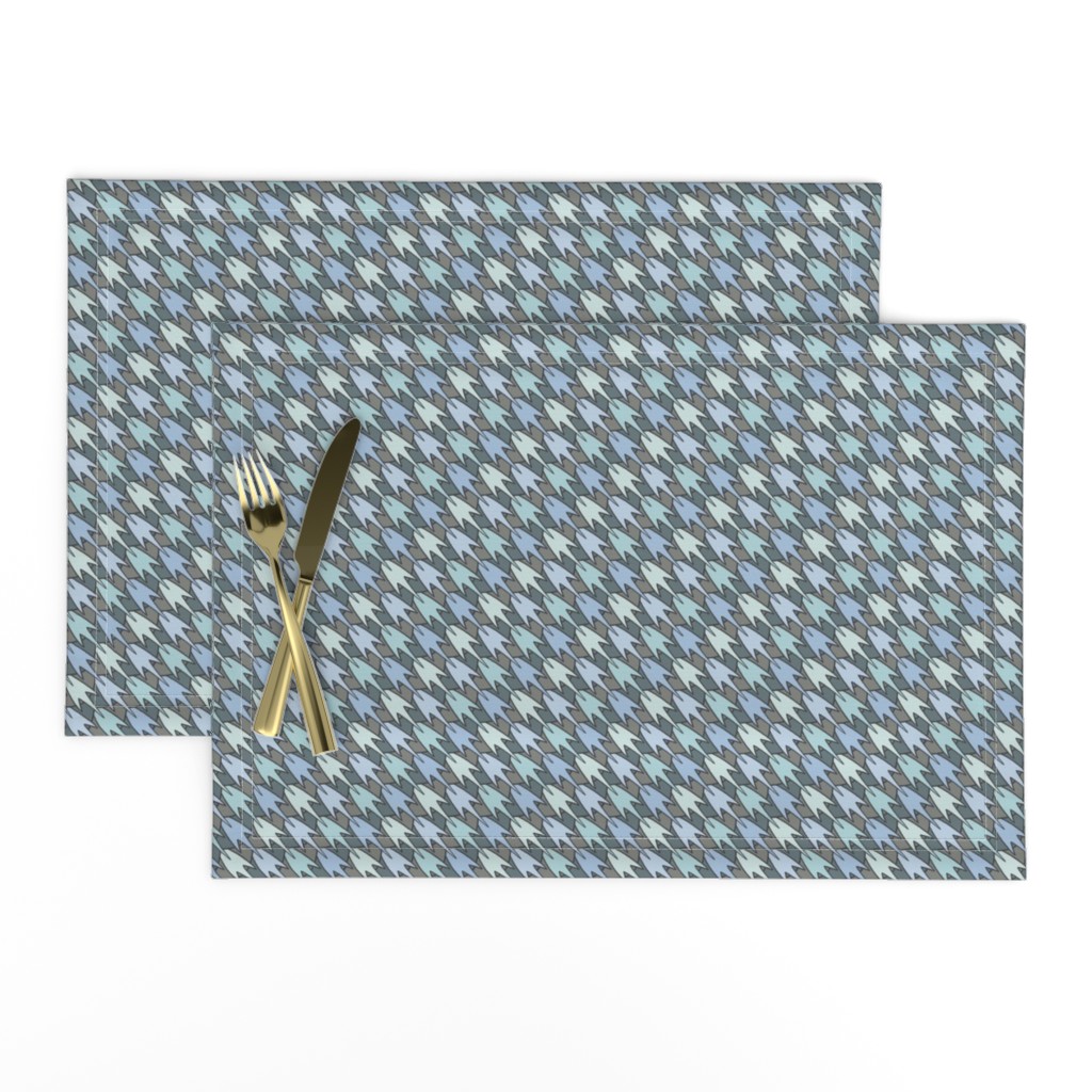 Pinecone Houndstooth Pewter and Sky Small  