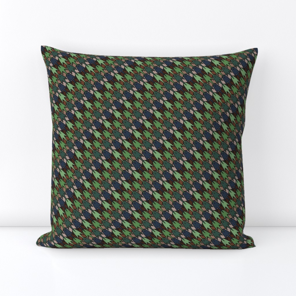 Pinecone Houndstooth Pine Navy and Kelly Green