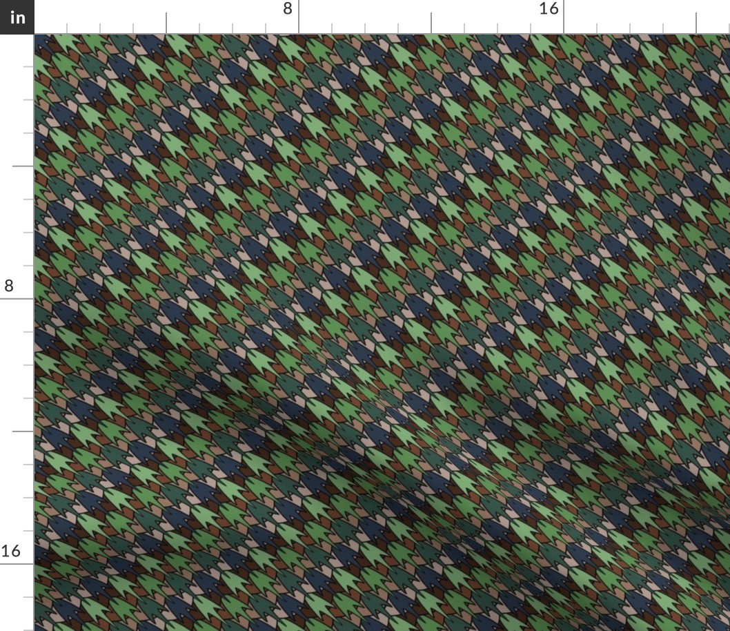 Pinecone Houndstooth Pine Navy and Kelly Green