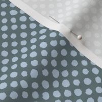 Brushed Dots Fog bed2e3 and Slate 697a7e 