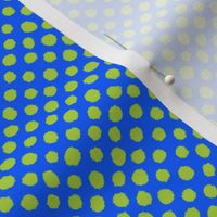 Brushed Dots Cobalt 005ccf and Lime aed43d 