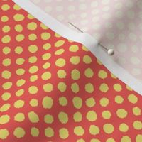 Brushed Polka Dots Buttercup f1e377 and Coral ec5e57