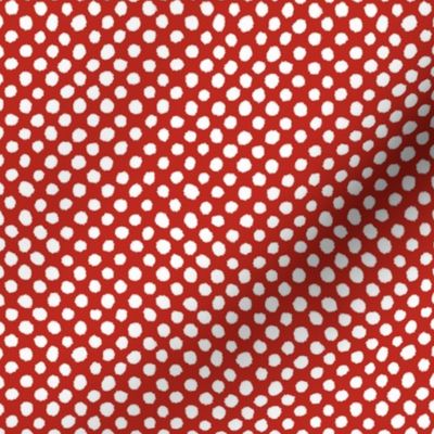 Brushed Polka Dots Poppy Red bd2020 and White 