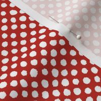 Brushed Polka Dots Poppy Red bd2020 and White 