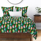 Midcentury Christmas Trees Forest - Green