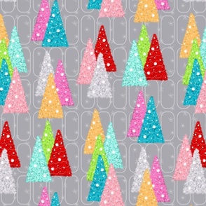 Midcentury Christmas Trees Forest - Gray