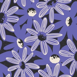 Retro Daisy Garden (large scale)—very peri