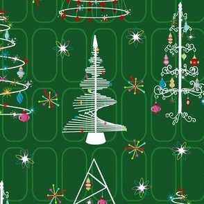 Midcentury Christmas Trees - Green