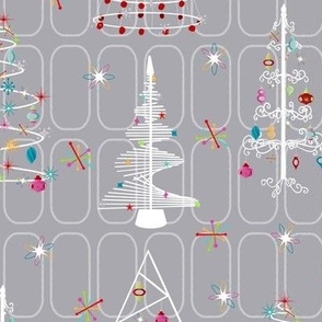 Midcentury Christmas Trees - Gray