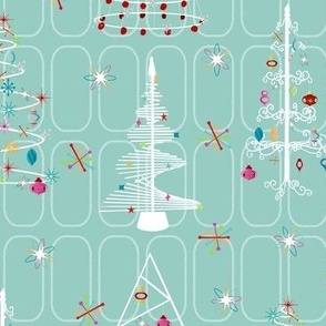 Midcentury Christmas Trees - Verdigris