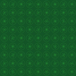 Midcentury Atomic Starbursts Circles - Green