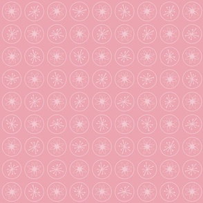 Midcentury Atomic Starbursts Circles - Pink