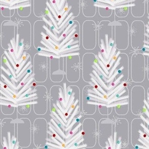 Midcentury Aluminum Christmas Trees Gray Multi