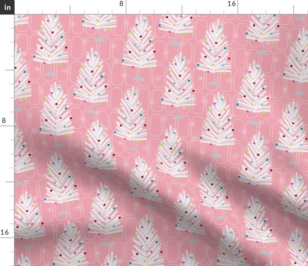 Midcentury Aluminum Christmas Trees Pink Multi-01