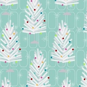 Midcentury Aluminum Christmas Trees - Verdigris Multi 