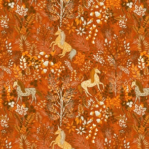 Unicorns in the Woods of Wonderment (orange)