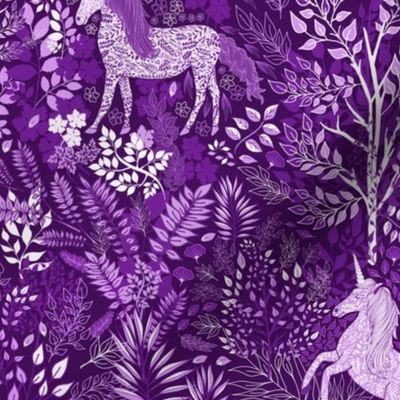 Unicorns in the Woods of Wonderment (purple)