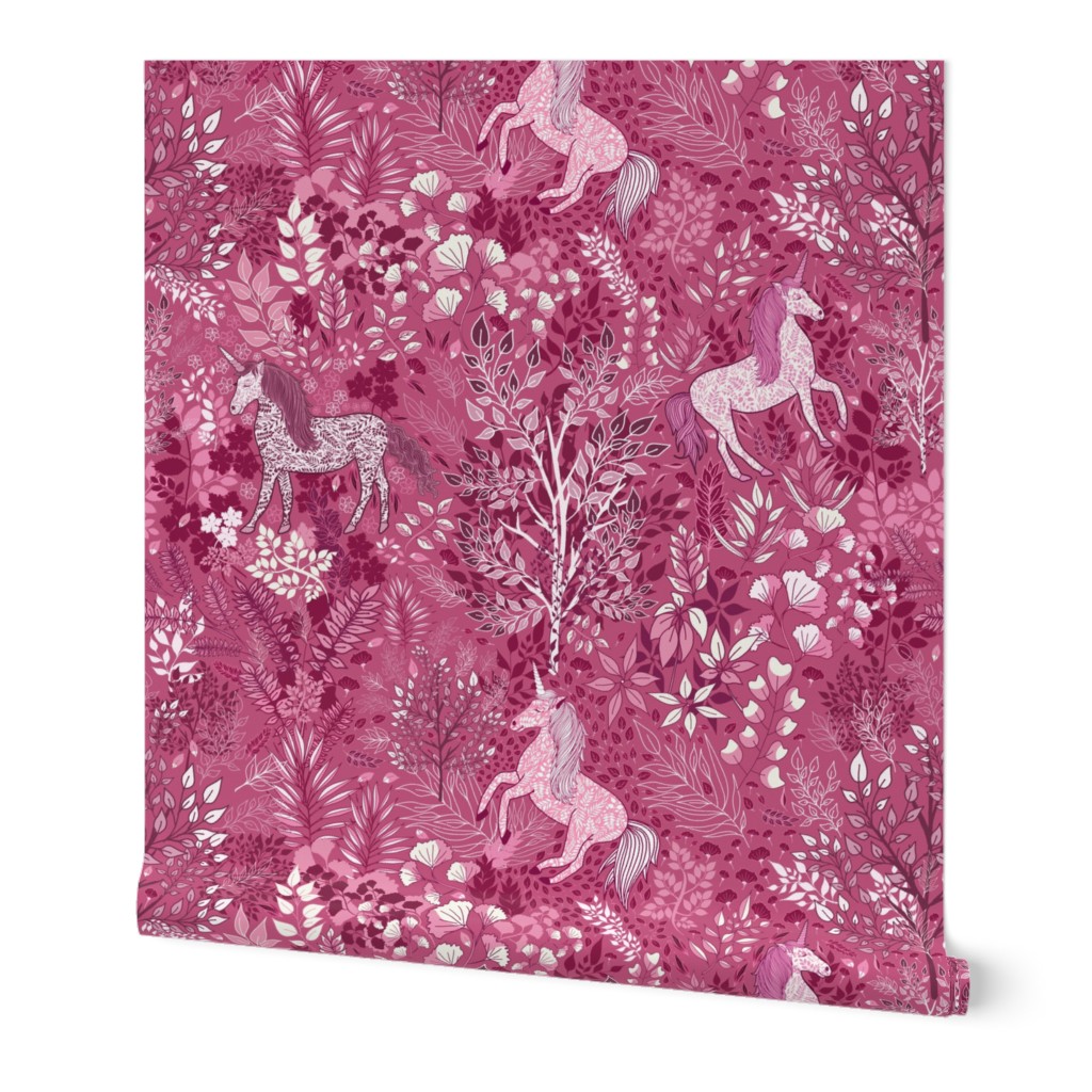 Unicorns in the Woods of Wonderment (pink) 