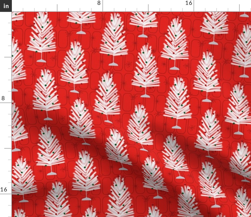 Midcentury Aluminum Christmas Trees - Red