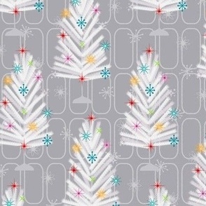 Midcentury Aluminum Christmas Trees Starburst - Gray