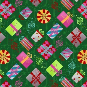 Midcentury Christmas Presents - Green