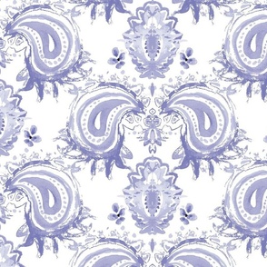 Periwinkle Paisley (large scale)