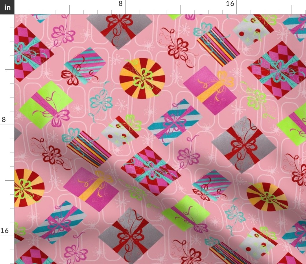 Midcentury Christmas Presents - Pink