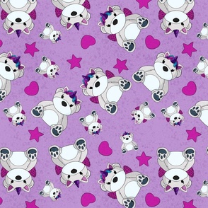 Unicorn Teddy Bears Scatter - Purple