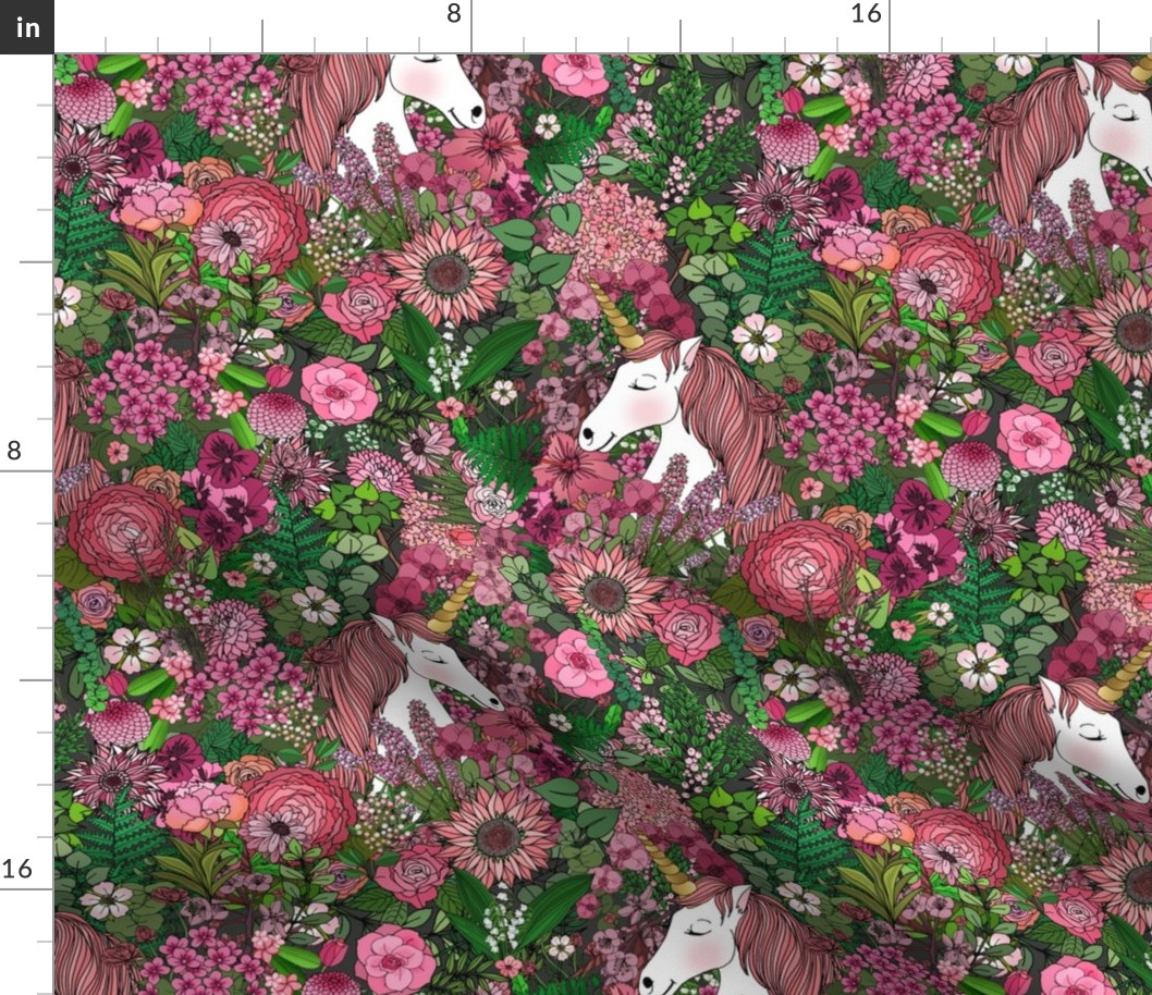 Unicorns in a Rose Colored Garden 