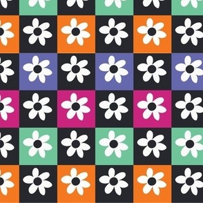 Checker Floral-very peri multi