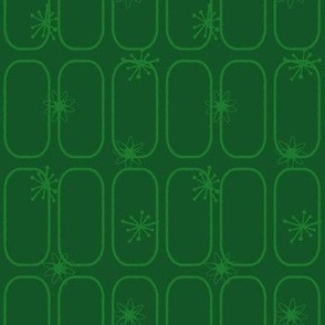 Midcentury Atomic Starbursts Rectangles - Green