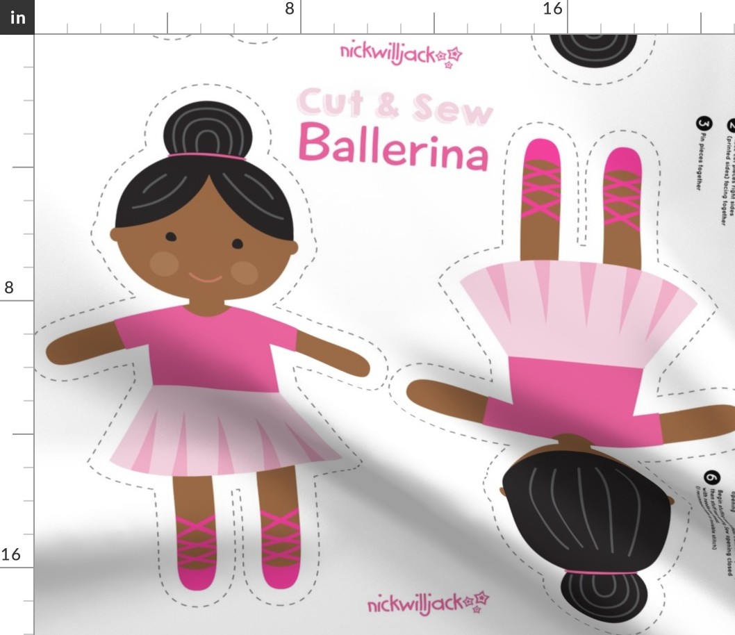 Cut and Sew Black Ballerina Doll