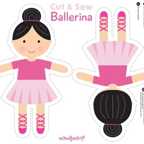 Cut and Sew Ballerina Doll-Black Hair
