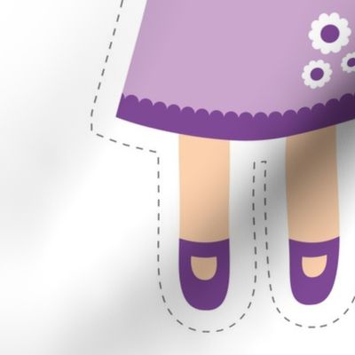 Cut and Sew Girl Doll-Purple Dress-Short Blonde Hair