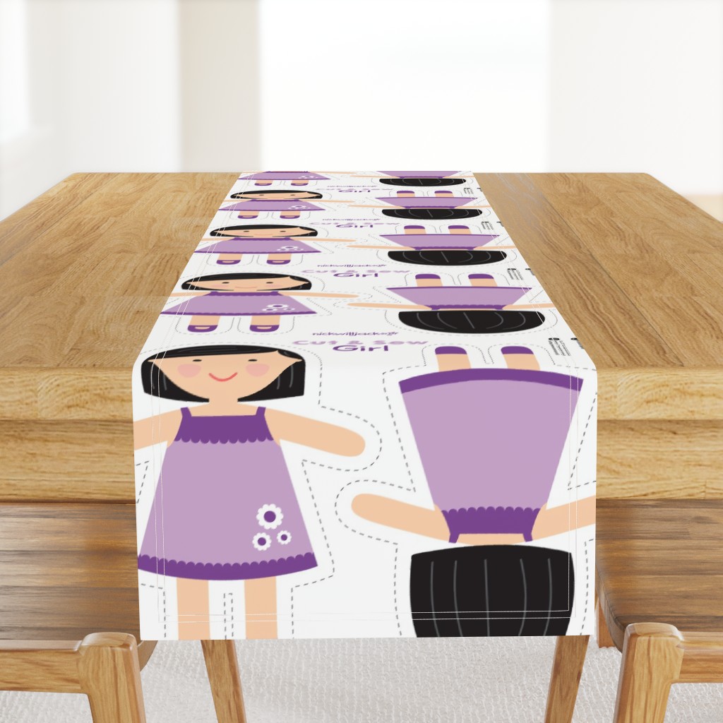 Cut and Sew Doll-Purple Dress-Short Black Hair