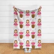 Cut and Sew Doll-Pink Dress-Brown Hair