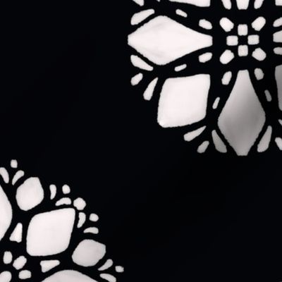 Black with white blossoms 