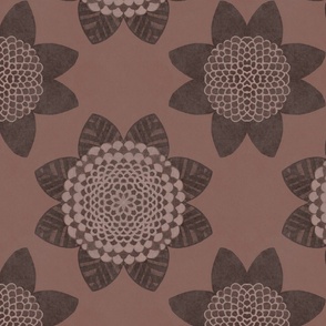 Large brown and coffee floral 