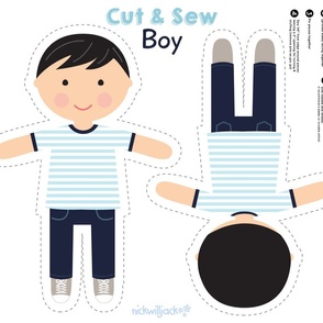 Cut and Sew Boy Doll-Black Hair
