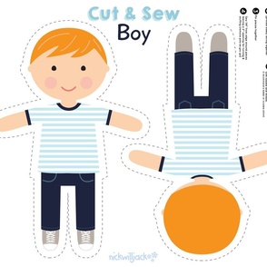 Cut and Sew Boy Doll-Red Hair