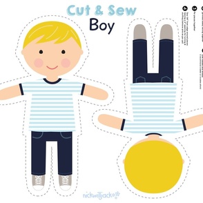 Cut and Sew Boy Doll-Blonde Hair