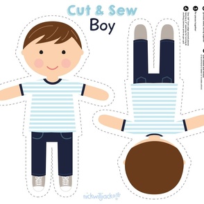 Cut and Sew Boy Doll-Brown Hair