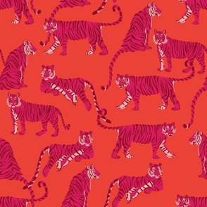 EMILYEMILY tiger tiger - chilli orange and hot pink