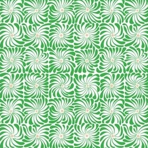 SMALL 1 inch psychedelic daisy grid - viper green