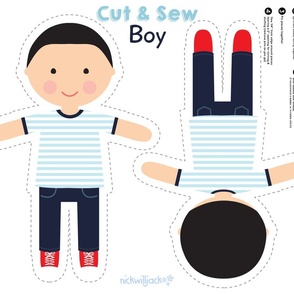 Cut and Sew Boy- Short Black Hair