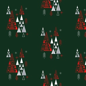 Triangle Winter Christmas  Trees