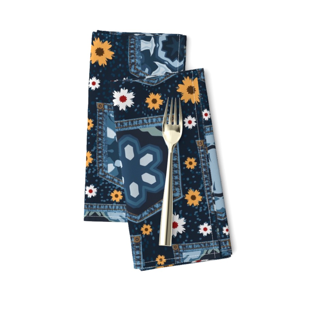 Jeans Pockets Patchwork Quilt