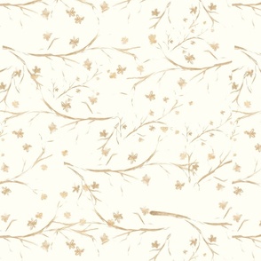 Gold Leaves Fabric, Wallpaper and Home Decor | Spoonflower